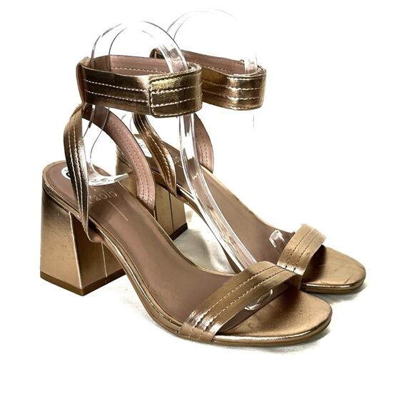 Paolo Eden Metallic Block Heel Shoes with Ankle Strap 6.5 - Picture 1 of 5